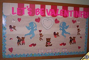 Let's be valentines bulletin board