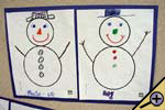 Snowman glyph bulletin board