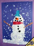 Q-tip snowmen bulletin board